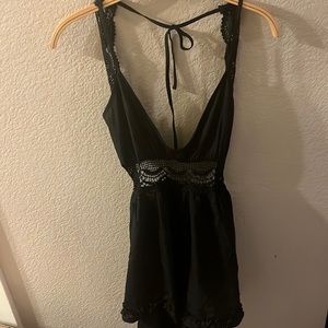 NWT Black lace romper